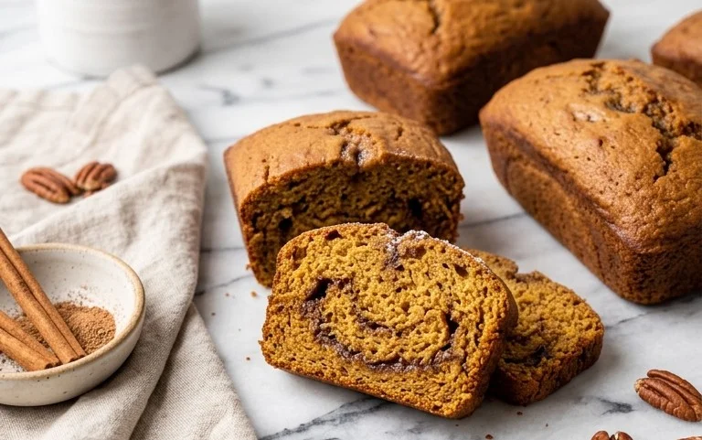 Cinnamon Swirl Pumpkin Bread Mini Loaves Recipe