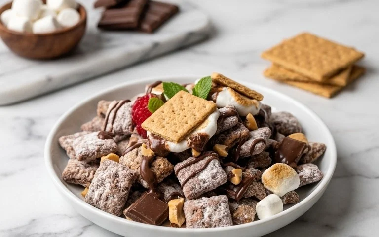 S’mores Puppy Chow Recipe-Easy Campfire Treat