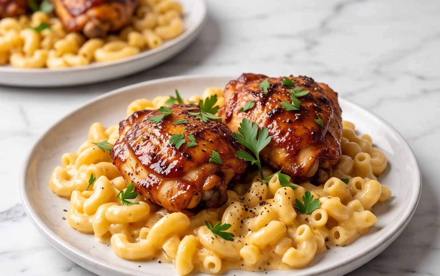 Sweet and Spicy Honey Pepper Chicken Mac Cheese